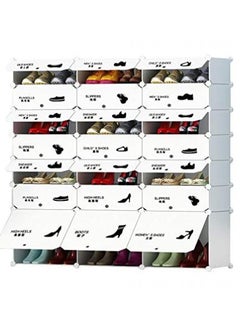 AIWANTO Eco Friendly Plastic Organizer Shoe Box Space Saving Shoe Rack Secret Stash Shoe Shelves Storage Drawer Box Cabinet (3 Rows 7 Layers)  - Image 3