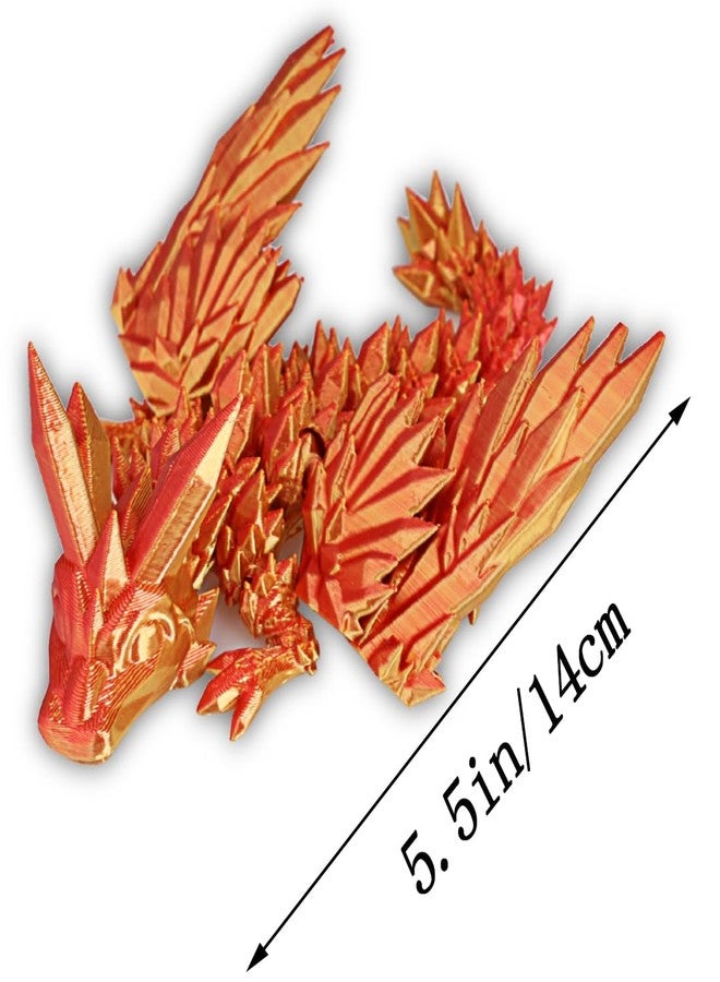DBlosp 3D Printed Dragon with Wings, 3D Dragon 5.5" Articulated Winged Dragon for Home Office Decor Executive Desk Toys - Image 3