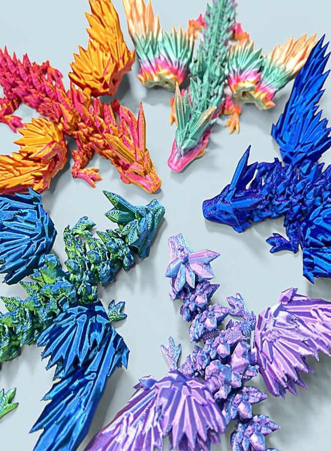 DBlosp 3D Printed Dragon with Wings, 3D Dragon 5.5" Articulated Winged Dragon for Home Office Decor Executive Desk Toys - Image 5