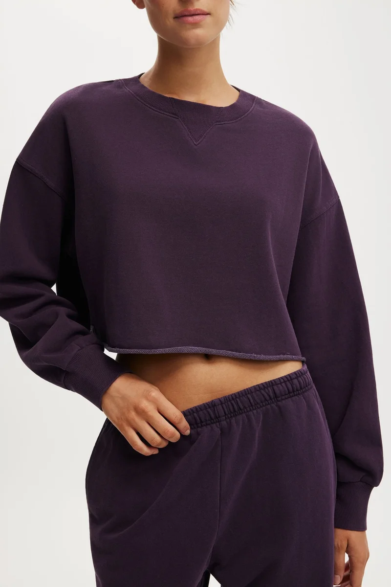Cotton On  CROPPED FLEECE SWEATSHIRT for Women | Best Price UAE