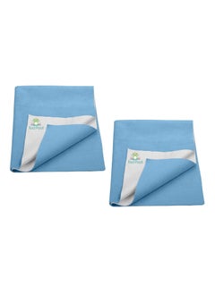 Tod PooL Tod PooL Breathable Bed Protector AntiPiling Fleece Extra Absorbent Washable Waterproof Quick Dry Sheet Bed Protector Sheet for Kids and Adults 2 Blue Double Bed Size 260x200cm  - Image 1