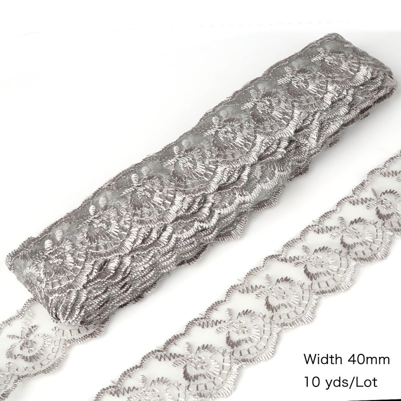 Factory wholesale color embroidery lace decoration clothing accessories accessories diy hand woven material accessories Grey - Image 1