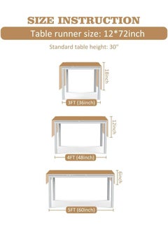يقبست Table Runners Natural Burlap, Boho Macrame, Rustic with Tassels, Hand Woven Cotton and Splicing, for Living Room Party Wedding Decoration Dining  - Image 4