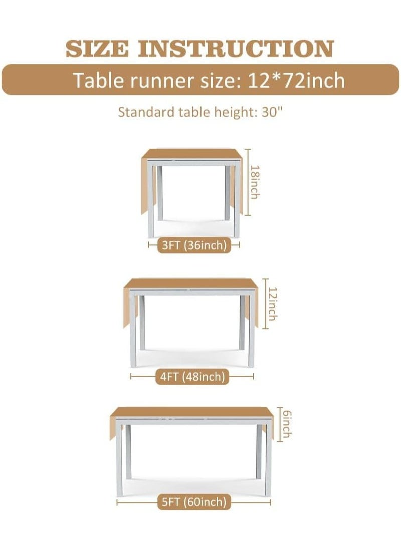 YQbest Table Runners Natural Burlap, Boho Macrame, Rustic with Tassels, Hand Woven Cotton and Splicing, for Living Room Party Wedding Decoration Dining 30*180cm  - Image 4