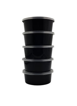 Shop & Shoppee SHOP & SHOPPEE Reusable Plastic Food Container Bowl/Tub with Air Tight Leakproof Transparent Lid for Food Delivery & Storage, Kitchen Use, Fridge/Dishwasher/Microwave Safe- 250ml (Pack of 100, Black)  - Image 3