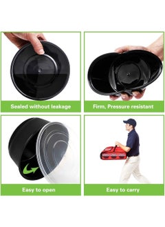 Shop & Shoppee SHOP & SHOPPEE Reusable Plastic Food Container Bowl/Tub with Air Tight Leakproof Transparent Lid for Food Delivery & Storage, Kitchen Use, Fridge/Dishwasher/Microwave Safe- 250ml (Pack of 100, Black)  - Image 5