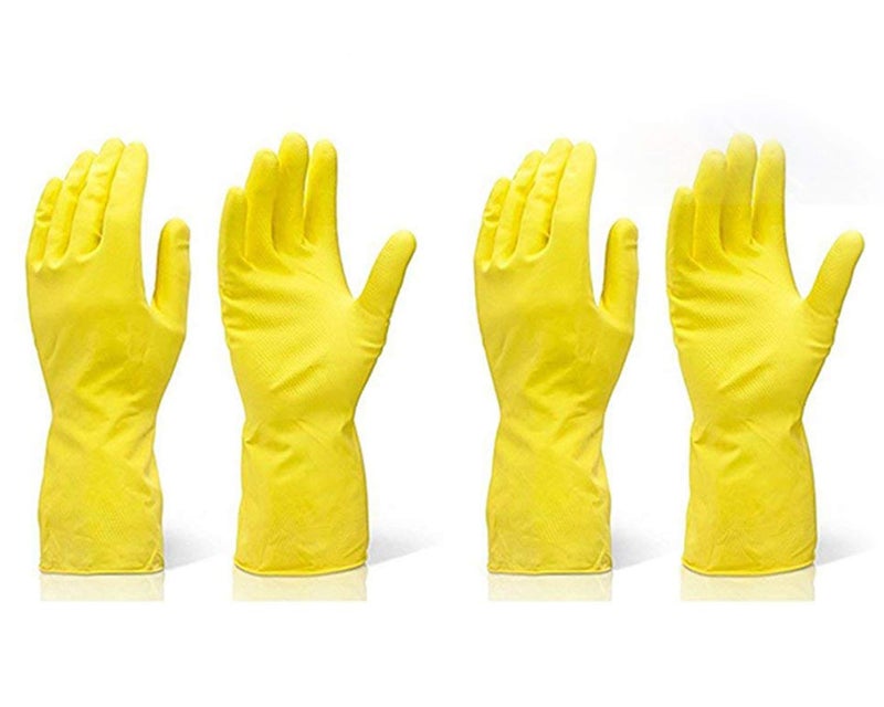 RA BOLT Hand Gloves Reusable Rubber Cleaning Gloves Set Hand Gloves for Washing Cleaning Kitchen Gardening Free Size Pack of 2 pair Color May Vary - Image 1