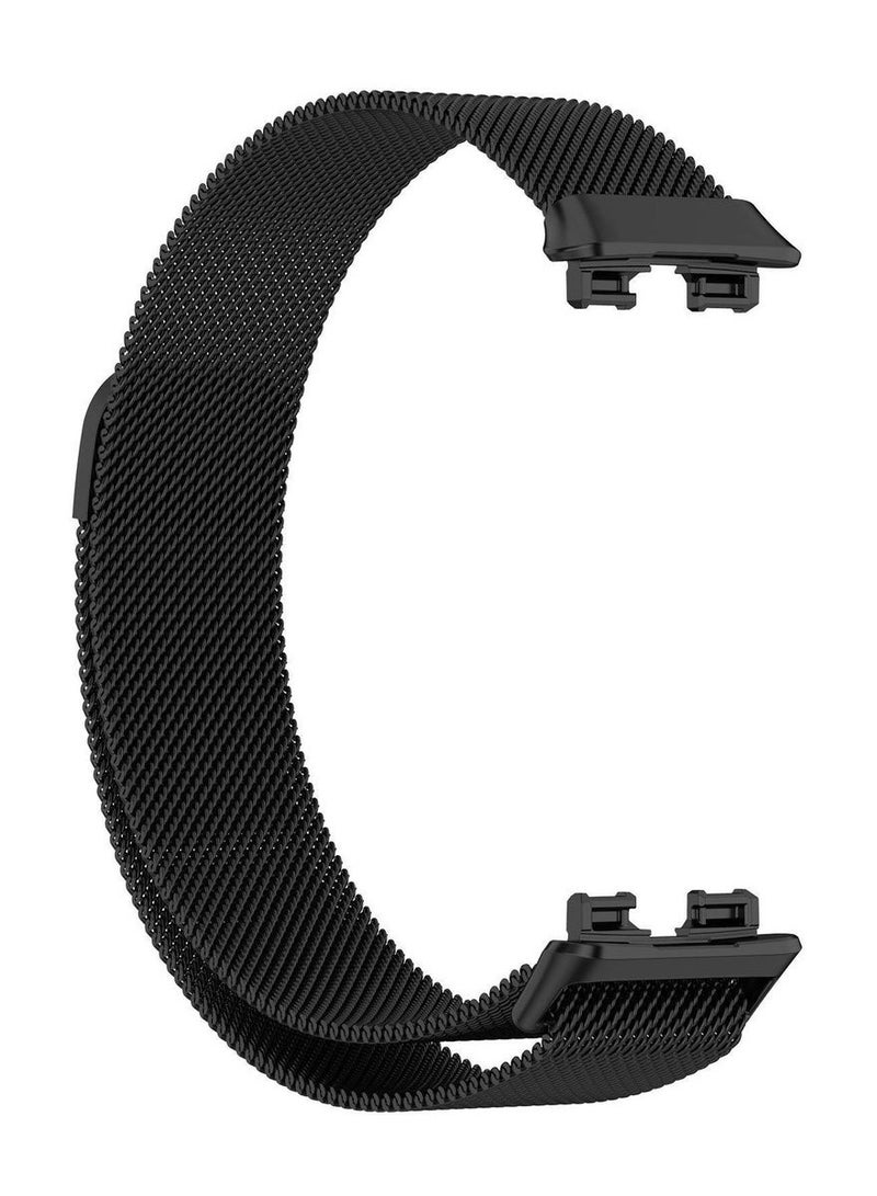 حَبْل تِك سوار معصم مغناطيسي معدني من الفولاذ المقاوم للصدأ لساعة هواوي باند 8/9/10 الذكية، لون أسود - Image 2