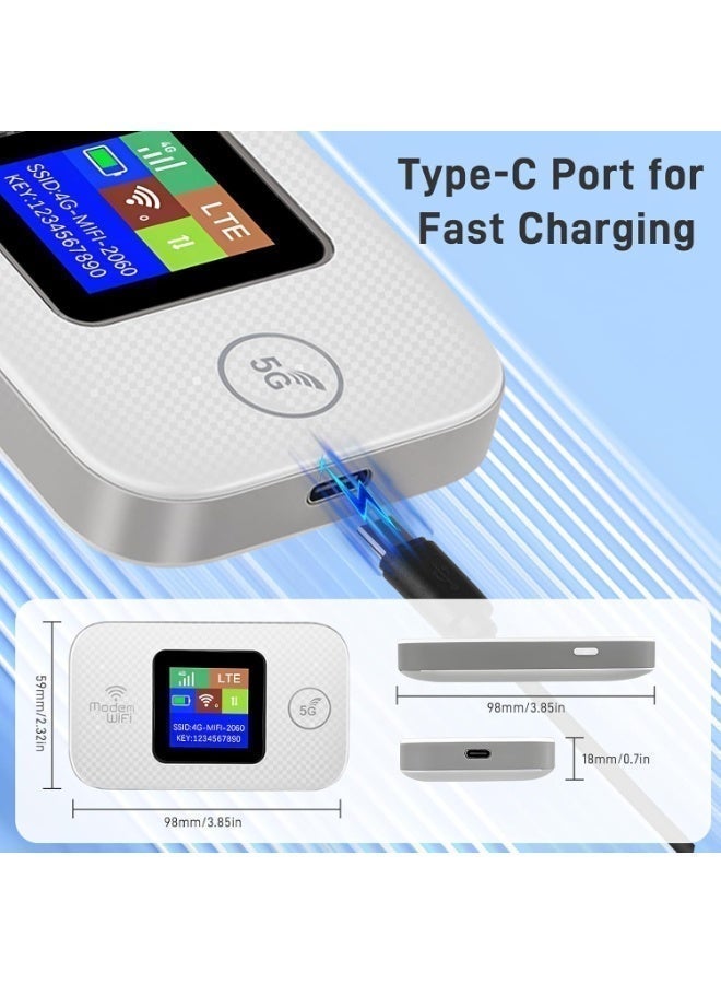 Ump Mobile WiFi Hotspot, 300Mbps Portable Travel Router with Support 5G SIM Card Router, 4G LTE WiFi Router, Built-in 3000mAh Battery Pocket Internet Modem, Supports Up to 10 Users for Phone Laptop - Image 4