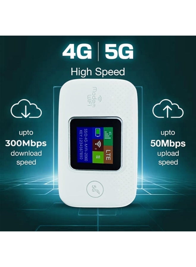 Ump Mobile WiFi Hotspot, 300Mbps Portable Travel Router with Support 5G SIM Card Router, 4G LTE WiFi Router, Built-in 3000mAh Battery Pocket Internet Modem, Supports Up to 10 Users for Phone Laptop - Image 3