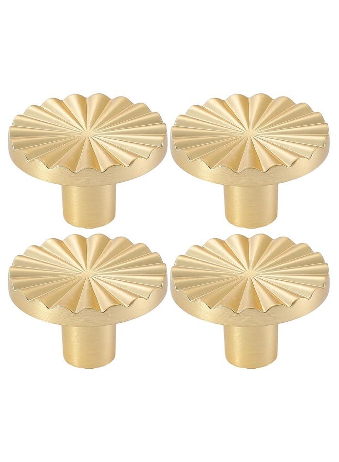 JZS Cabinet knobs Kitchen Cabinet Pulls with Vintage Cupboard Drawers Hardware Dresser Drawer Handles Kitchen Cabinet Handles,Single Hole,4 Pack, Gold - Image 1