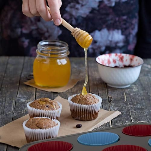 CURATED CART Silicone Cupcake Moulds & Muffin Baking Molds Set-Non-Stick Reusable Cupcake Liners,Baking Accessories For Air Fryer,Oven & Microwave-Perfect For Parties,Halloween And Christmas,Black - Image 3