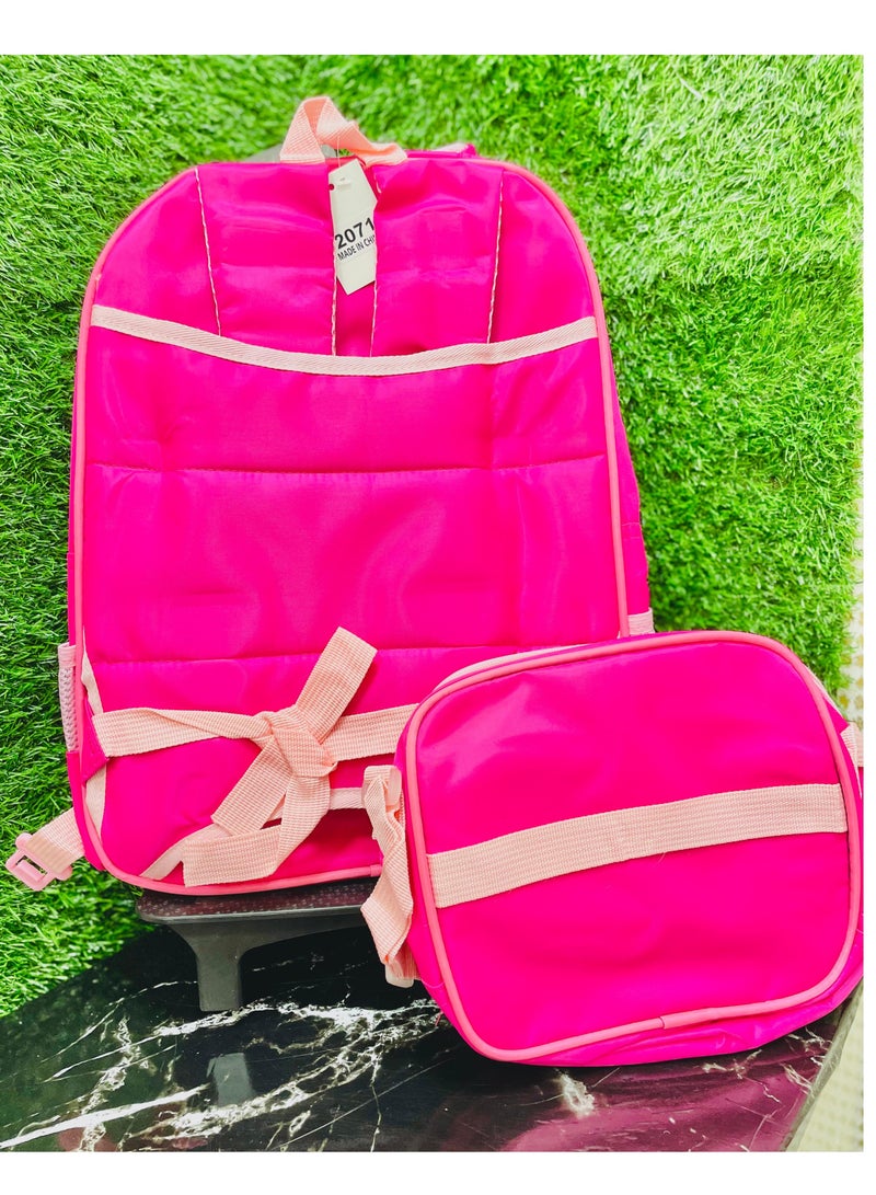 Kids Musical Bunny Backpack and Lunch Bag Set, Pink and Purple, School Travel Bag with Cartoon Design - Image 2