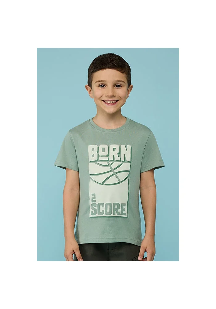 R&b Printed T-Shirt with Crew Neck and Short Sleeves