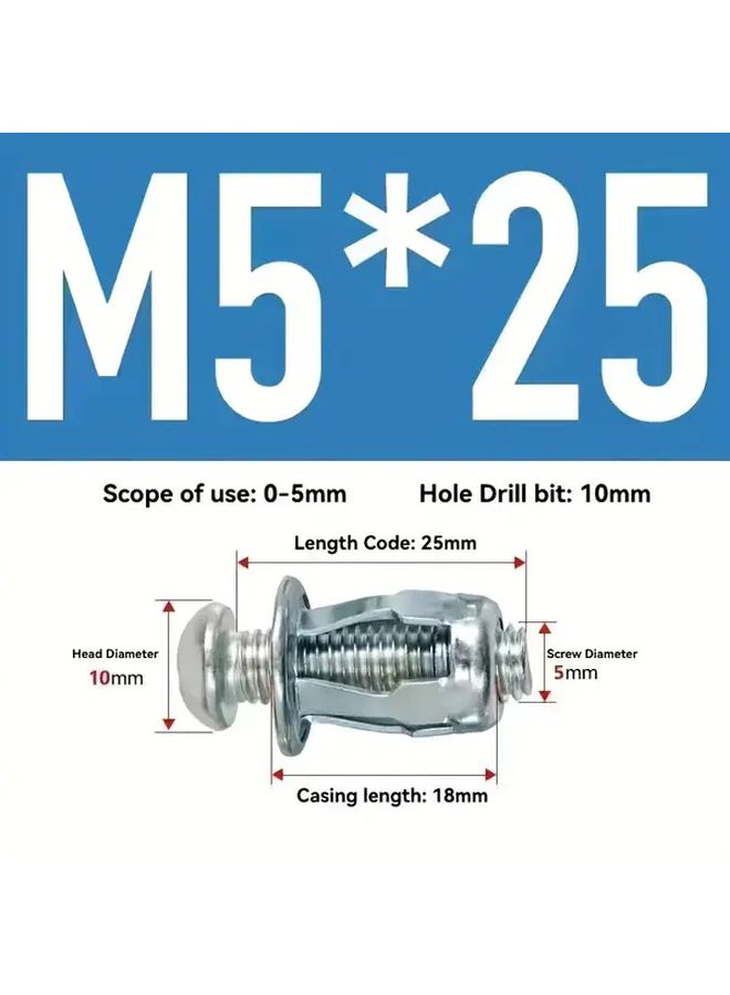 10 Pcs Petal Expansion Nuts And Screws M6x25 Czech Hollow Nuts - Image 5