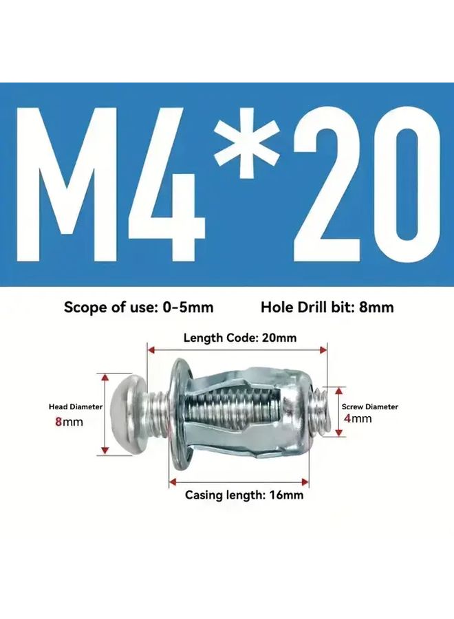 10 Pcs Petal Expansion Nuts And Screws M6x25 Czech Hollow Nuts - Image 4