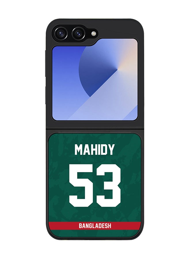 Stylizedd Rugged Black edge case for Samsung Galaxy Z Flip7 FE, Slim fit Case Flexible TPU Gel Thin Cover - Team Bangladesh Mehidy Hasan Miraz, Jersey No 53 - Image 1
