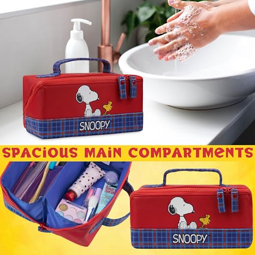 Get Trend Peanuts Snoopy Toiletry Bag Women Teens Travel Essentials Girls Makeup Bag Gifts for Her (Red Snoopy) - Image 5