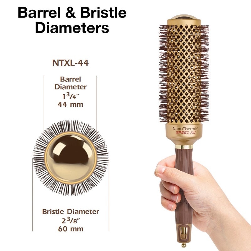 Olivia Garden NanoThermic Ceramic + Ion Speed XL Round Thermal Hair Brush - Not Electrical - Professional Blowout Brush for Normal to Thick Hair - 1 3/4"-Diameter Barrel - NTXL-44 - Image 2