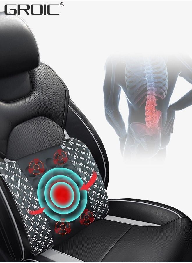 GROIC Car Massage Cushion Lumbar Support Pillow Back Massager Lumbar Massager for Back Pain Relief, Memory Foam Lumbar Pad Massager with 2 Modes for Car, Office  - Image 1