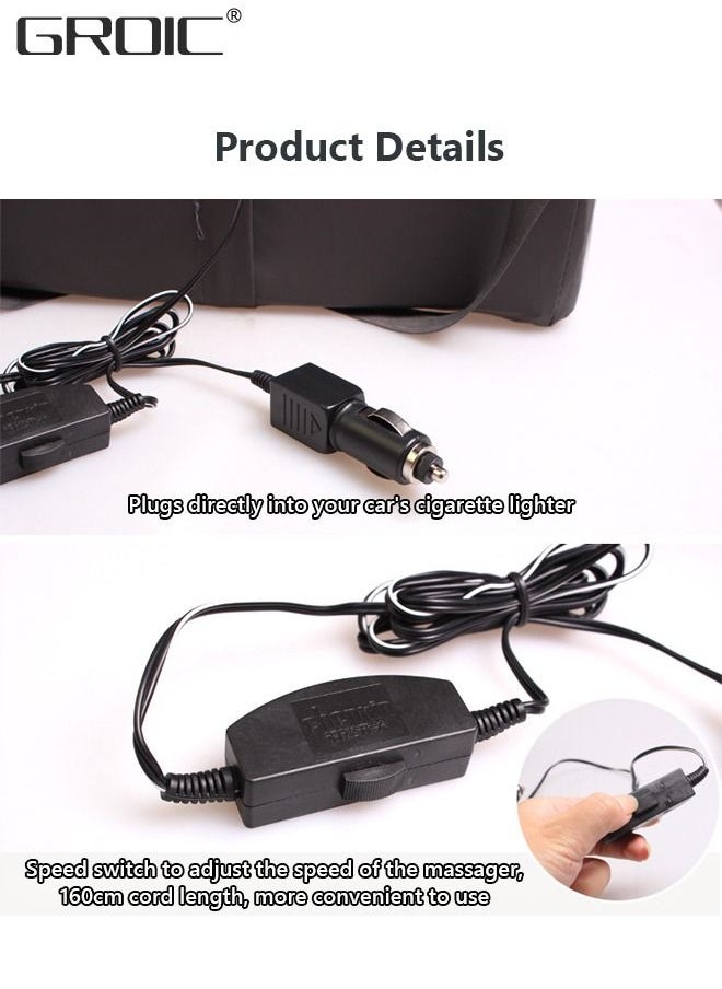 GROIC Car Massage Cushion Lumbar Support Pillow Back Massager Lumbar Massager for Back Pain Relief, Memory Foam Lumbar Pad Massager with 2 Modes for Car, Office  - Image 3