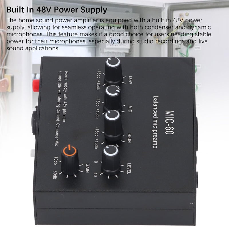 Dynamic Microphone Amplifier with High Low Bass Adjustment for Home Karaoke Sound System - Image 5