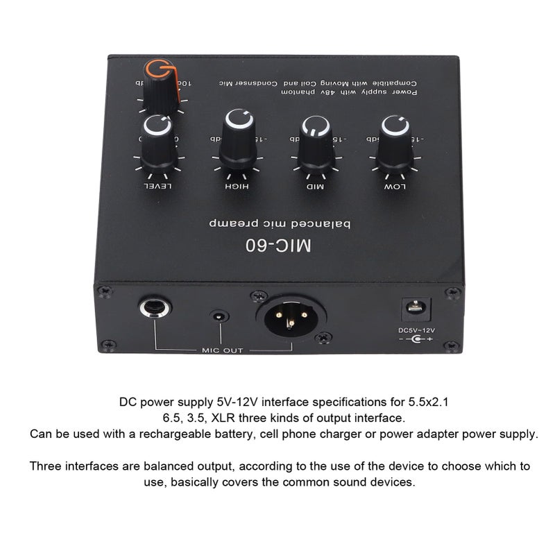 Dynamic Microphone Amplifier with High Low Bass Adjustment for Home Karaoke Sound System - Image 3