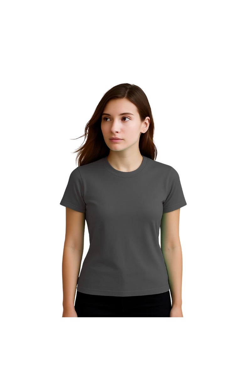 PRINTSHOP4ME Adult Round Neck Combed Women's T Shirt 190 GSM Pure Cotton Basic Colors - Image 2
