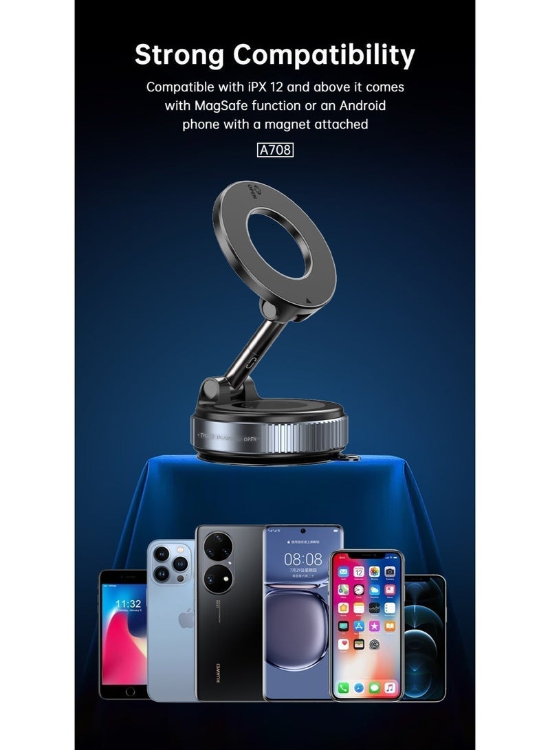 أسبور حامل جوال مغناطيسي ASPOR A708 بتقنية الشفط الفراغي - Image 2