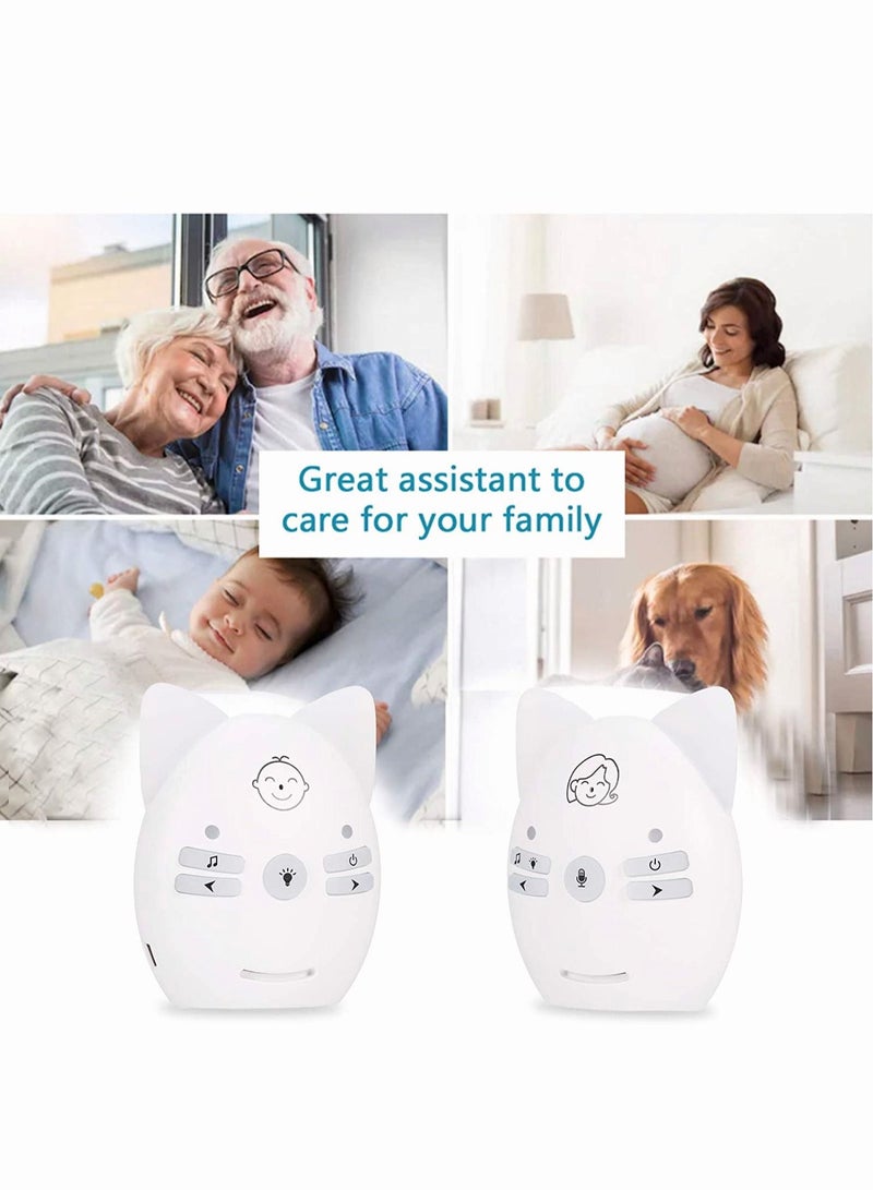 Wireless Audio Baby Monitor Two-way Talk Back Long Range Transmission VOX Mode Night Light Music Play Volume Adjustment Dual Power Supply - Image 2