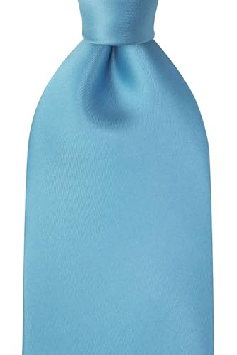 KissTies Mens Dusty Blue Tie Solid Wedding Necktie + Gift Box - Image 3