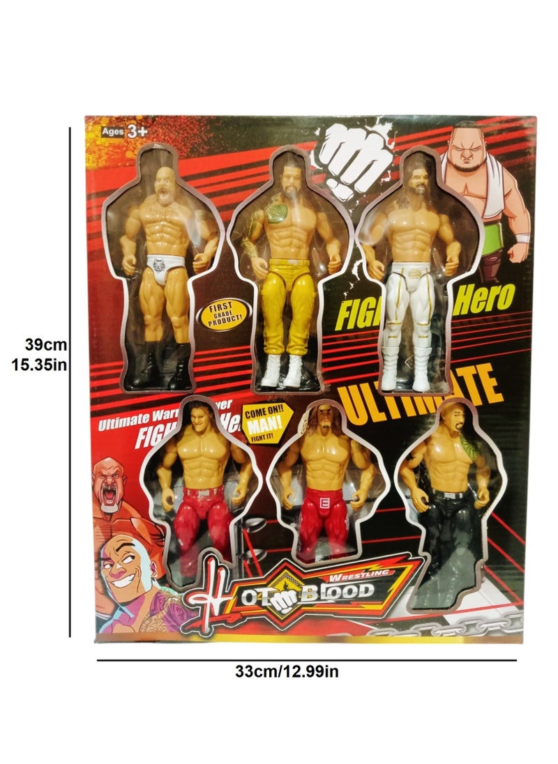 Wrestling Ultimate Warrior Set of 6 Random Wrestlers Action Figures  - Image 1