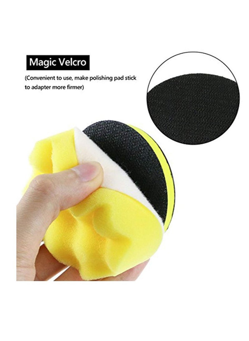 SYOSI - Polishing Pads, Polishing Sponge Kit with M10 Drill Adapter, Set of 25 Pcs Buffing Pads Woolen Waxing Pads for Polishing Machine, Polisher and car - Image 1