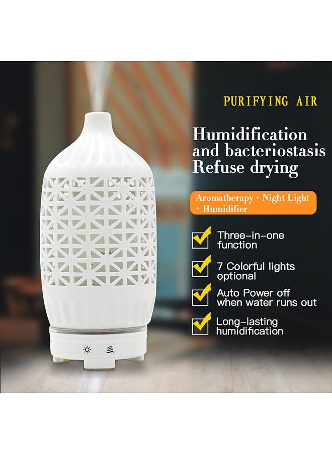 Generic - Smart Tuya WiFi Essential Oil Diffuser Compatible with Alexa & Google Home Ceramic 120ml Aromatherapy Diffuser & Cool-Mist Humidifier with 7 LED Light - Image 1