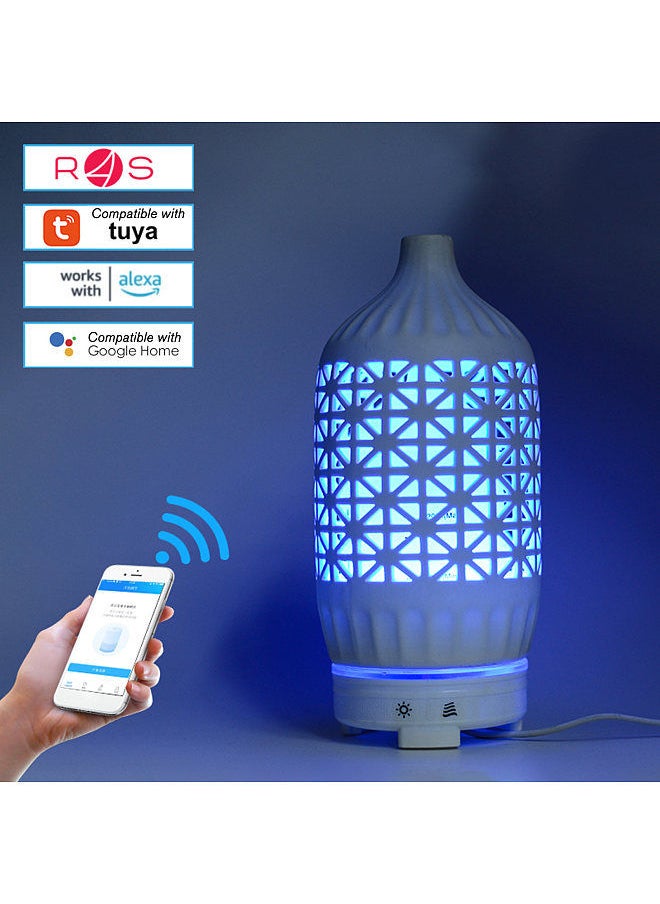Generic - Smart Tuya WiFi Essential Oil Diffuser Compatible with Alexa & Google Home Ceramic 120ml Aromatherapy Diffuser & Cool-Mist Humidifier with 7 LED Light - Image 1