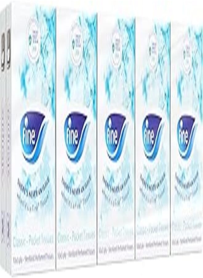 Fine فاين - مناديل وجه جيبية - 3 طبقات، عبوة من 10 قطع 