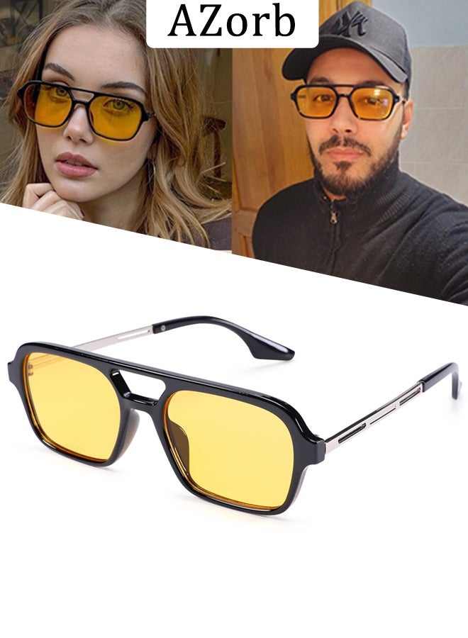 AZorb Aviator Sunglasses Men Women - Retro 70s Square Sun Glassess ...