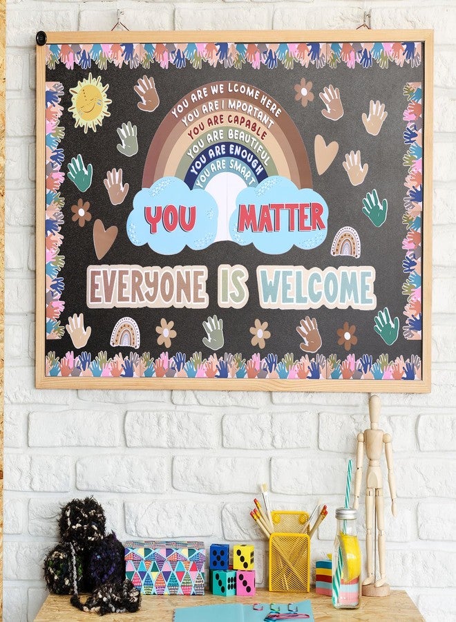 Galetcy 51pcs Boho Bulletin Board Decorations Set, Positive Affirmations Wall Decor Everyone is Welcome Rainbow Cutouts for Classroom School Teacher - Image 5