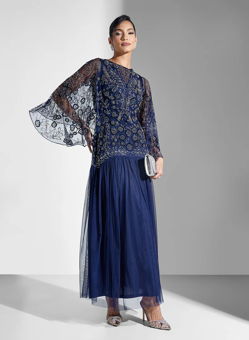Frock and Frill Embroidered Tulle Dress
