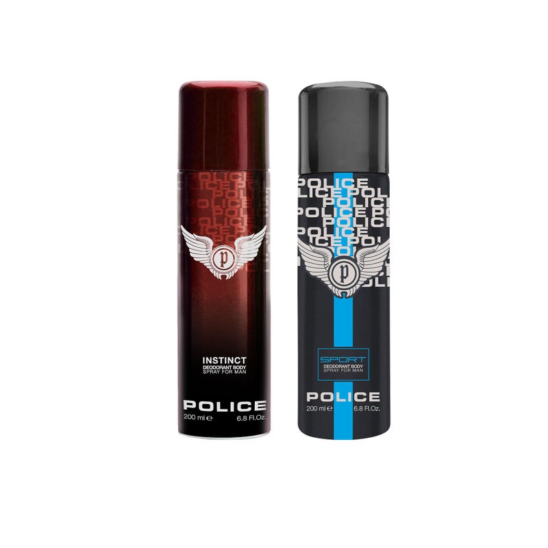 POLICE بخاخ مزيل العرق بوليس إنستينكت 200 مل + بخاخ مزيل العرق سبورت 200 مل (عبوة من 2) - Image 1