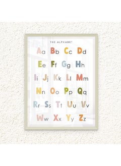 Art Decor Art Decor Framed Fine Art of Kids Educational Portrait Learning Alphabet Print Wall Décor for Playroom Classroom Nursery Kid Bedroom Children Room Gifting  - Image 1