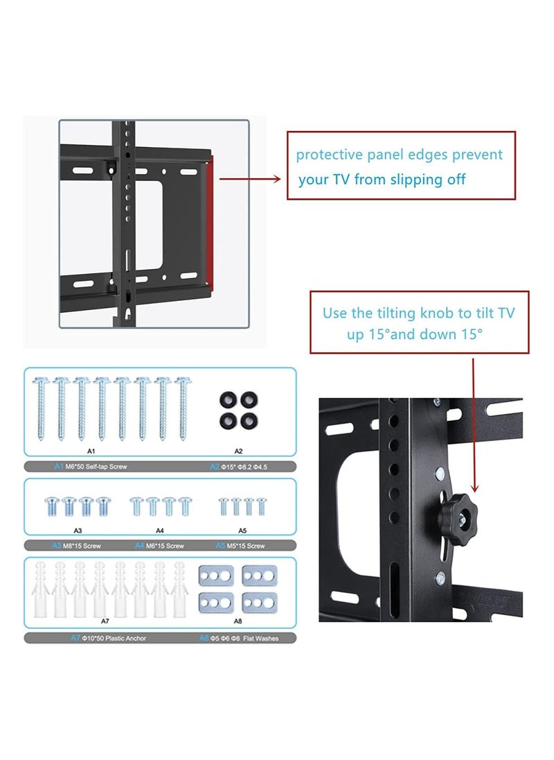 Generic 26" - 75" Fixed TV Wall Mount Bracket, Universal Tilt TV Heavy Duty Wall Mount Adjustable TV Stand for LED LCD OLED Plasma TV with Super Strong 50kg Weight Capacity VESA up to 700 x 400  - Image 5