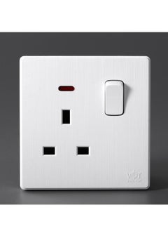 Vooltex 13 amps Piano Style Socket White with Switch White  - Image 1