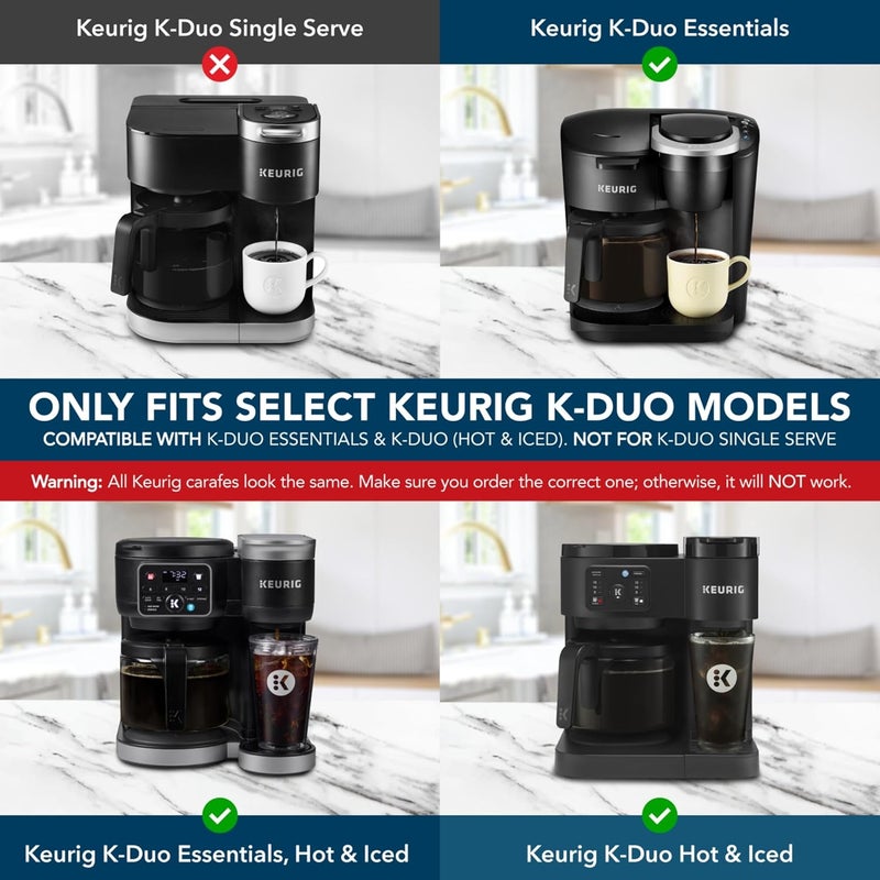 COSPARX 12-Cup Coffee Carafe Compatible with Keurig K-Duo Essentials, K Duo Hot & Iced – Will NOT Fit Keurig K-Duo Single Serve - Image 2