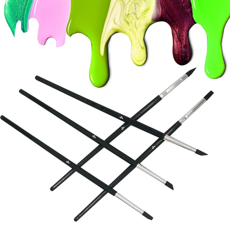 Sdanart Professional Silicone Rubber Tip Paint Pens Brushesï¼Œ5pcs Silicone Paint Brushï¼ŒSilicon Color Shapers Brushesï¼ŒRubber Paintbrushï¼ŒFlexible Clay Sculpture Tools ï¼ˆSize 4ï¼‰ - Image 1