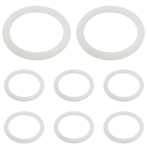 Coufce 8 PCS 1.9 Inch Silicone Sealing Rings Gaskets, White Spare Silicone Replacement Gasket, Food Grade Rubber Seals for Glass Jars Lids (External Dia 2.5 Inch) - Image 1