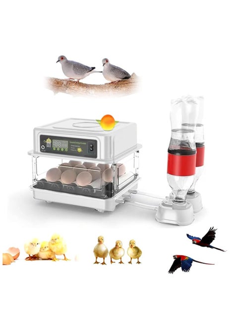 Egg Incubator,Small Household Digital Automatic Incubators for Hatching Parrot/Birds/Chickens/Ducks/Quails and Goose,Built-in Led Candler (24 eggs)