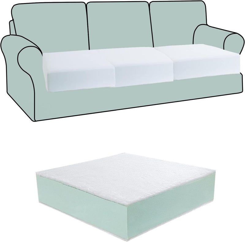 HOMBYS Couch Cushion Replacement Wrapped with Polyester Batting, High Density Couch Cushions Inserts with Dacron Fiber Layer,Upholstery Cushion Padding with Removable Cover,6 inch Thick,24"x27" - Image 1