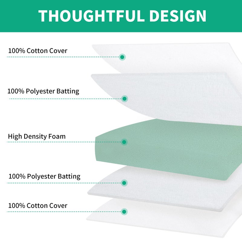 HOMBYS Couch Cushion Replacement Wrapped with Polyester Batting, High Density Couch Cushions Inserts with Dacron Fiber Layer,Upholstery Cushion Padding with Removable Cover,6 inch Thick,24"x27" - Image 3