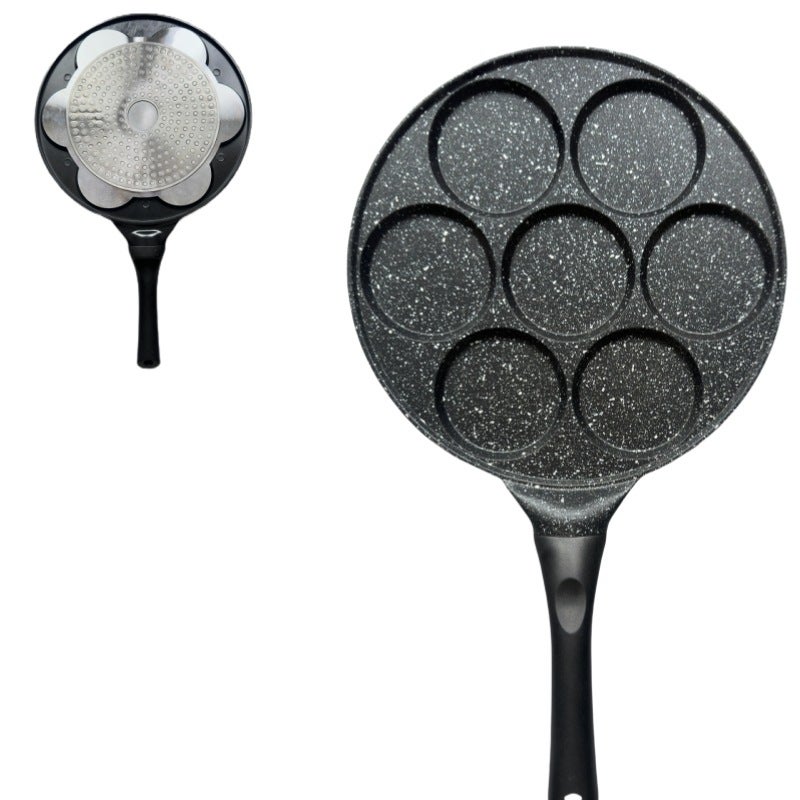 1Pcmulti-Hole Egg Frying Pan Creative Porous Frying Pan Barbecue Plate Household Aluminum Alloy Series - Image 1